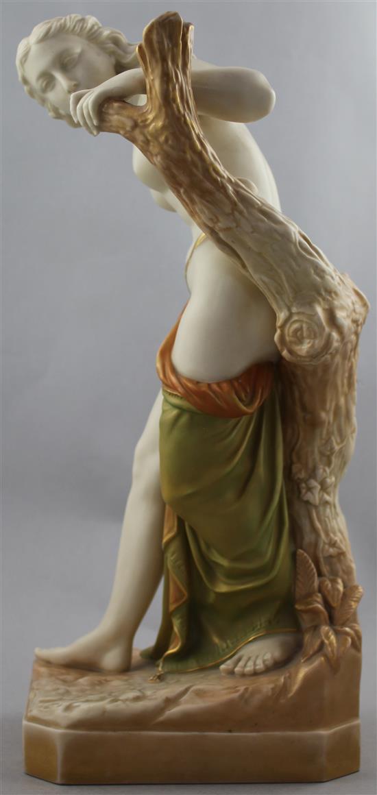 A Royal Worcester figure The Bather Surprised, c.1907, after the original by Sir Thomas Brock, 38.5cm